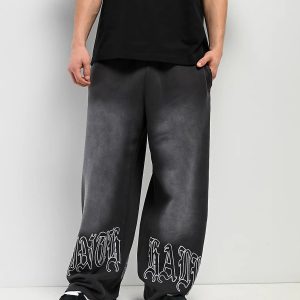 Ninth Hall Fien Black Wash Baggy Sweatpants