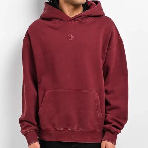 Ninth Hall Fundamentals Maroon Wash Boxy Hoodie