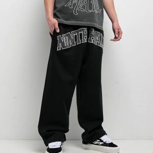 Ninth Hall Rhinestone Black Oversized Sweatpants